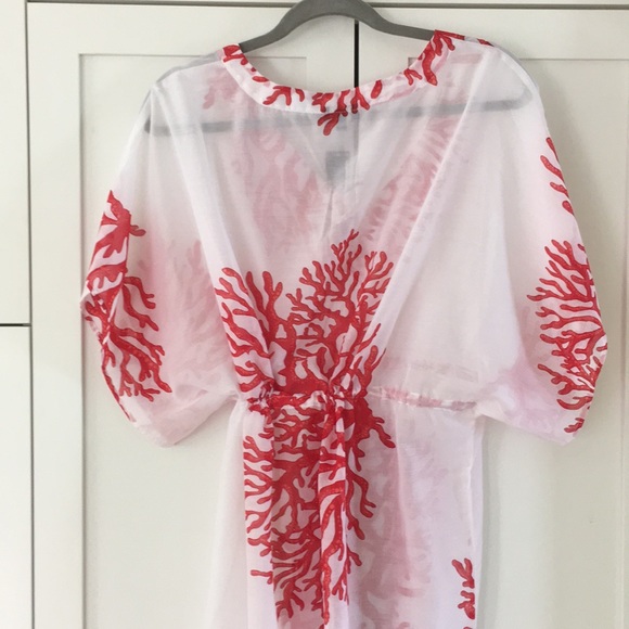 NWT Talbots Long Coral Print Caftan Size M - Picture 5 of 5